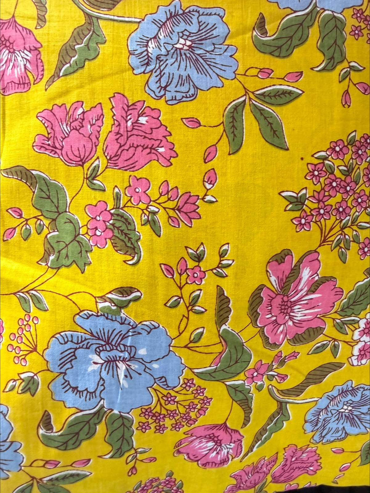 THEEMAR Premium Jaipuri Floral Printed Cotton Shirt for Men | Mustard Yellow | Full Sleeves