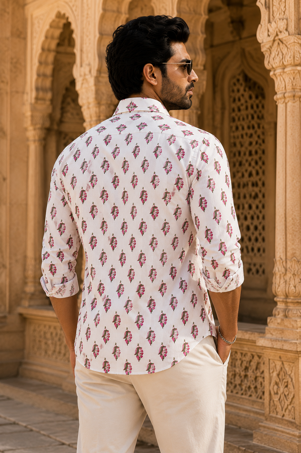 THEEMAR Royal Blossom Shirt | Pure Cotton Printed Full Sleeve Shirt for Men