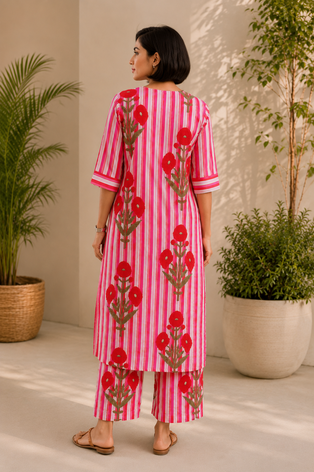 Pink Floral Pure Cotton Co-Ord Set