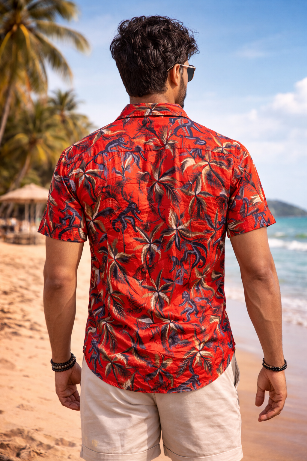 Red Jungle Print Shirt – Premium Cotton