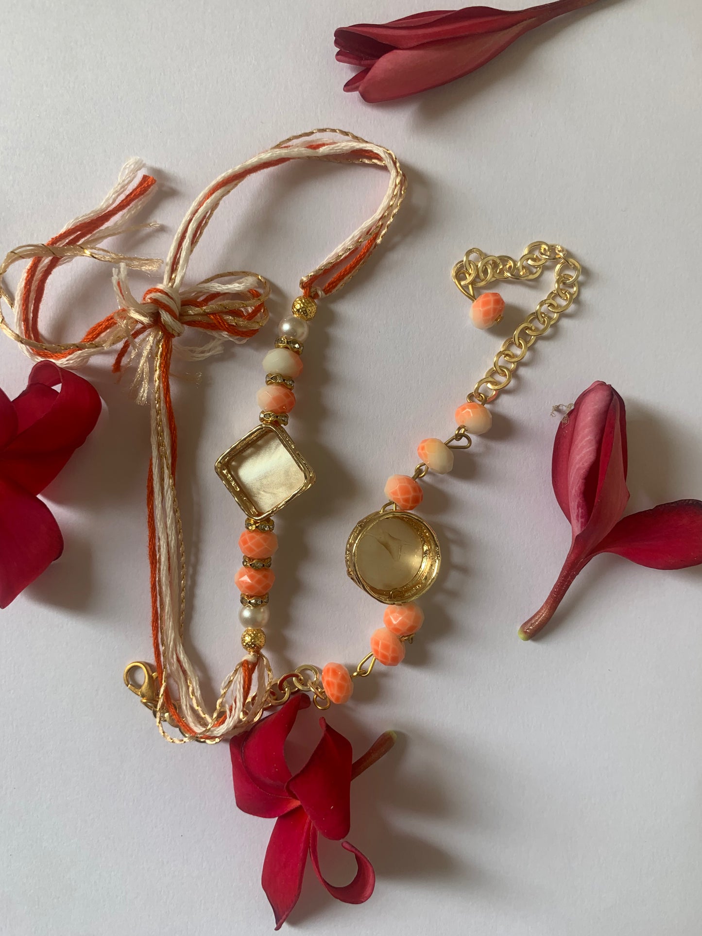 Premium Designer Bhai Bhabhi Rakhi Jodi | Gold Kundan Pearl Rakhi Set | Handmade Raksha Bandhan Gift