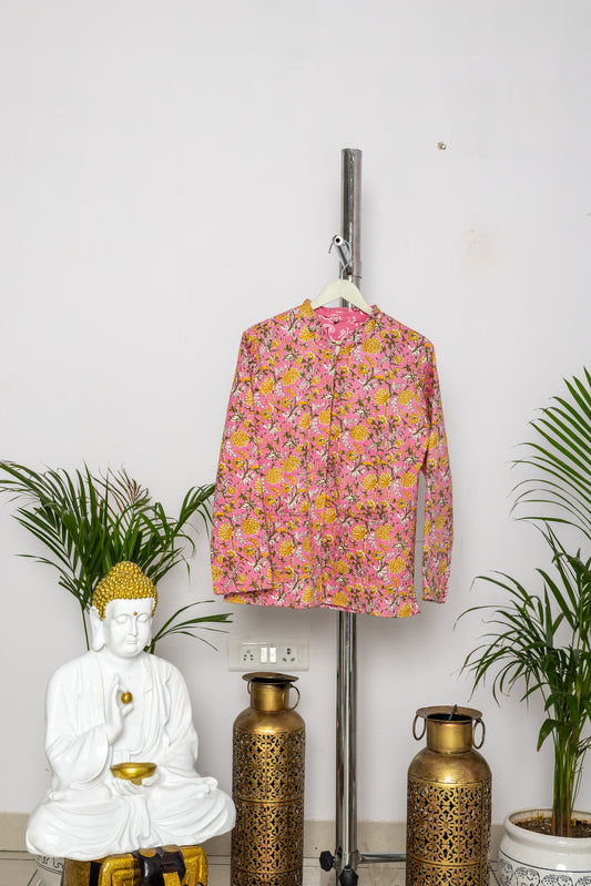 Reversible Unisex Cotton Block Print Jacket (TMRJACKET001)