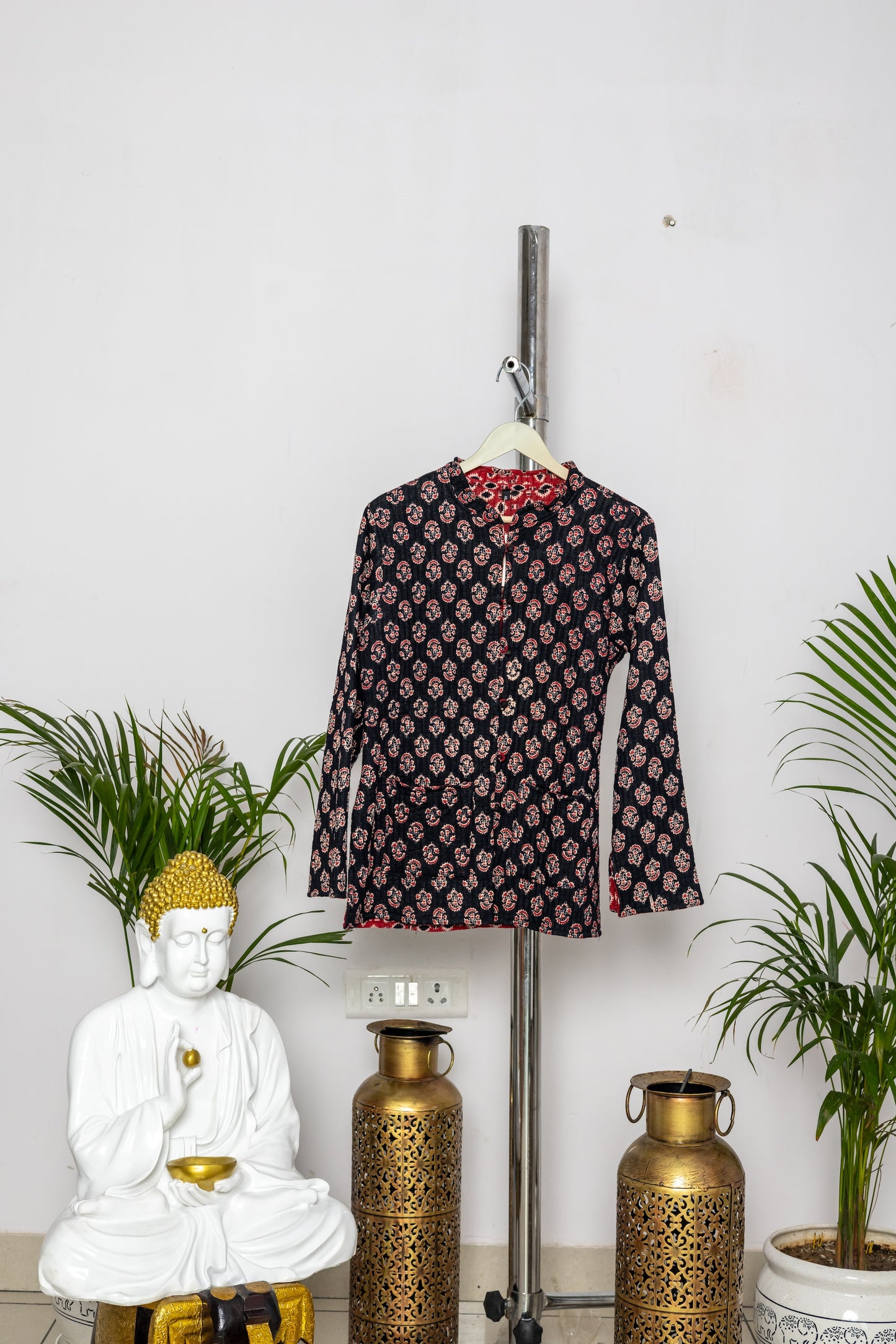 Reversible Unisex Cotton Block Print Jacket (TMRJACKET008)