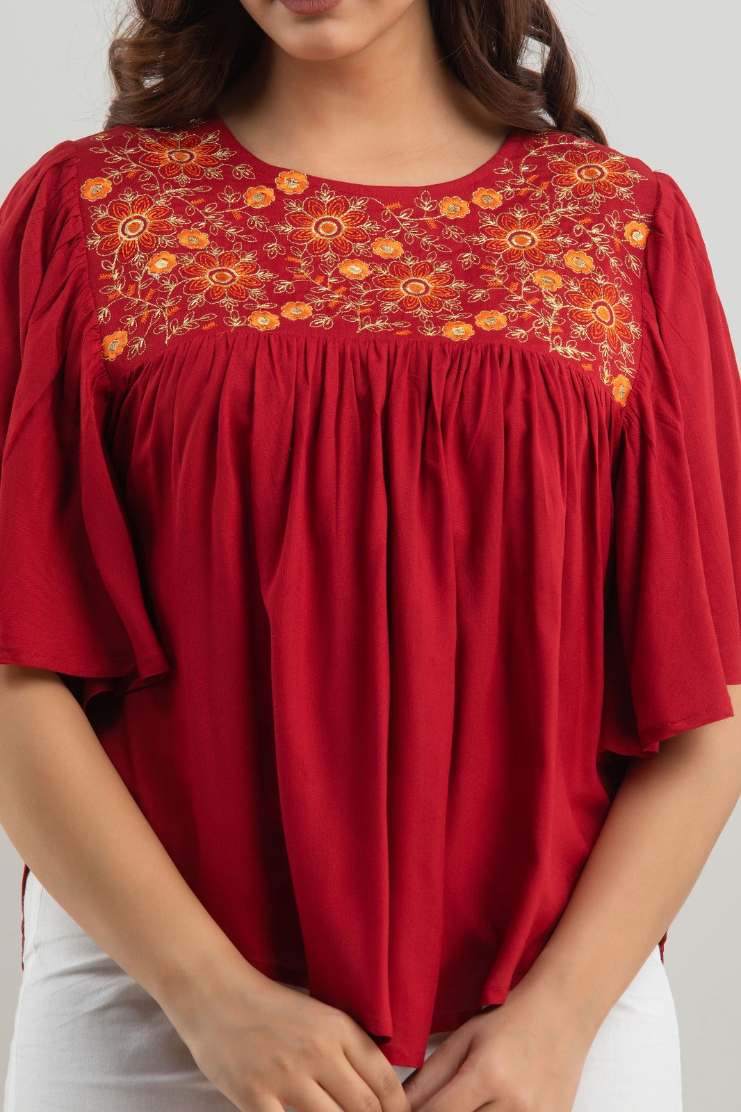 RAYON RED TUNIC (TMR009)